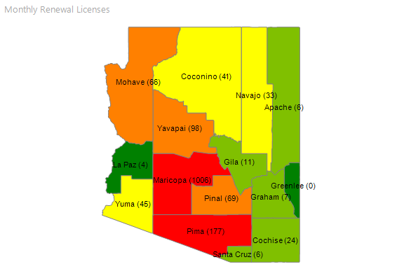 Renewed Licenses by County for October 2024