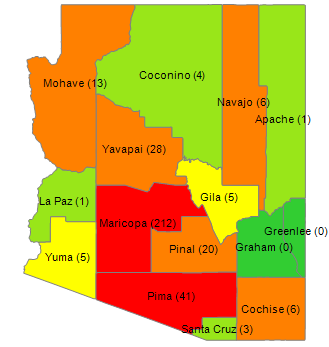 Licensed Complaints Submitted by County for December 2024 - see attached table for content in heatmap