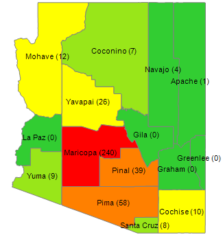 Licensed Complaints Submitted by County for April 2025 - see attached table for content in heatmap